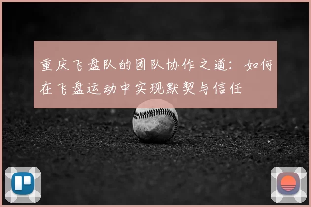 重庆飞盘队的团队协作之道：如何在飞盘运动中实现默契与信任
